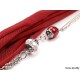 Dlouhý náhrdelník - řetízek s červeným úpletem